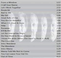 Dakotas track list